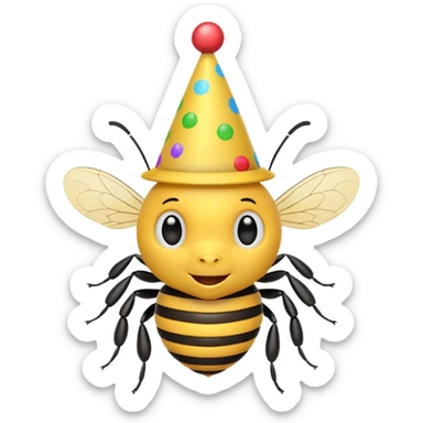 party hatted bee sticker