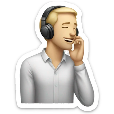 Drunk white man listening to music sticker