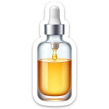 beauty serum bottle with a transparent section showing liquid level sticker