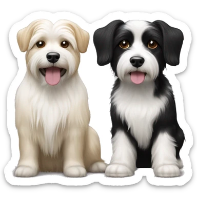 black & white havanese dog and carolina dog  sticker