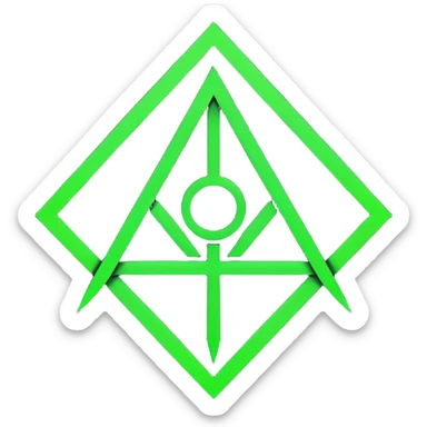 Emoji, dark futuristic occult sigil, symmetrical geometric shape, black metal, gothic cyber aesthetic, minimal flat design, sharp edges, centered, transparent background sticker