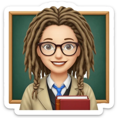 Dreadlocked librarian lady sticker