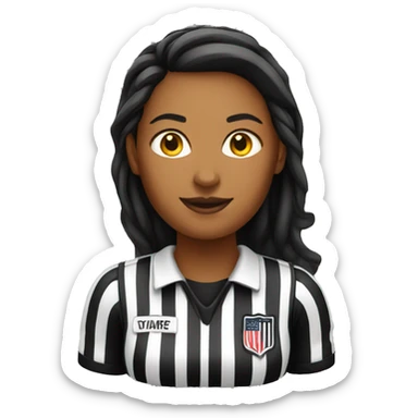 female basketball referee white sticker
