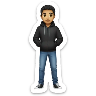 Hispanic male teen with full body, hoodie and jeans sticker