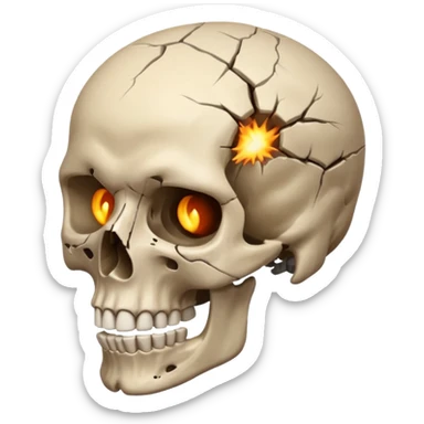 Lebka 💀 vybuchující hlavy ne vlasy sticker