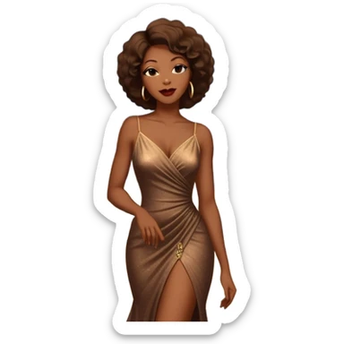 Black woman jazz singer performing outside a jazz club in Paris at night, street lamps, Parisian architecture sticker