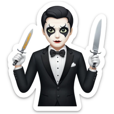 Ghost Man Opera singer with a knife  sticker