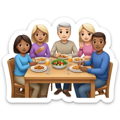 family having dinner sticker