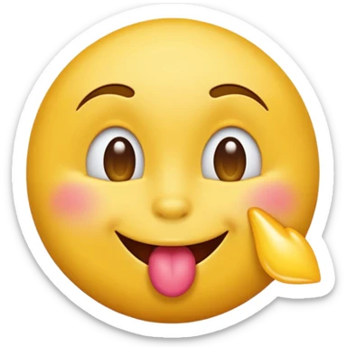 Classic yellow emoji blowing kiss with puckered lips sticker