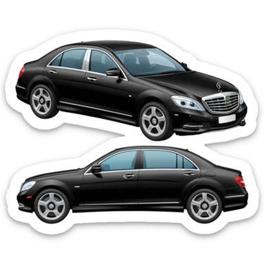 Crée-moi une voiture noire, berline, très classe La voiture  en long 2025classe S. sticker