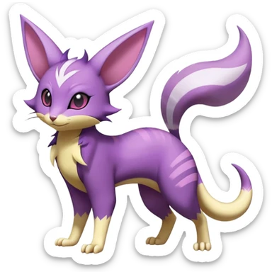 Shiny Furret-Espeon-Furret-Noibat-Noivern-Hybrid (Full body) sticker