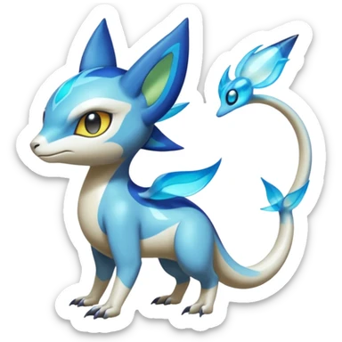 Epic Legendary Bioluminescent Translucent Luminescent Diaphanous Shiny Colorful Meloetta-Latias-Veemon-Peppercat-Wargreymon-Protogen-Fakémon-fusion-hybrid-creature sticker