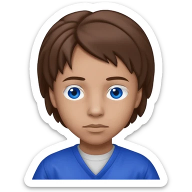 Dre from Lockdown with light skin, blue eyes, brown hair, cobalt blue inmate outfit  sticker