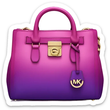Realistic isolated magenta to purple ombre Michael kors satchel purse.  sticker