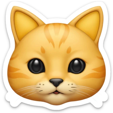 a bright yellow cat head with black eyes and not too chubby cheeks and looks exactly like the youtuber thinknoodles and a black nose and doesnt look realistic sticker