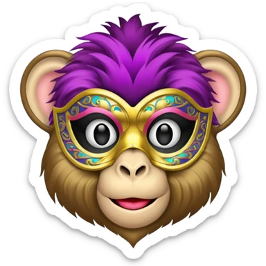 a monkey wearing masquerade sticker