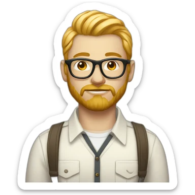 a wanna be creative director white skin hipster look sticker