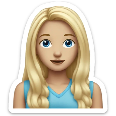 Girl with long blonde hair and blue eyes with freckles sticker