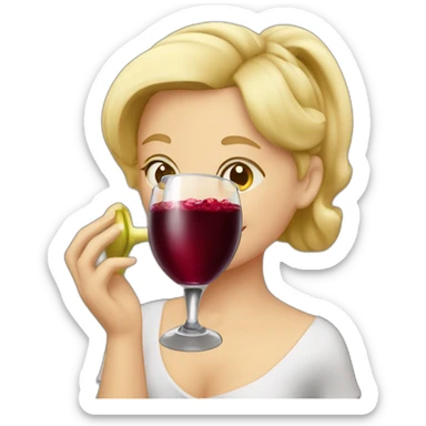 red wine fountain with girl drinking sticker