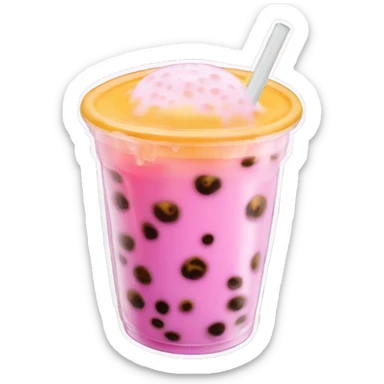 Bubble tea passion fruit sticker
