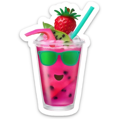 Dunkin’ Donuts strawberry dragon fruit refresher  sticker