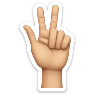 Hand with fold middle and index finger sticker