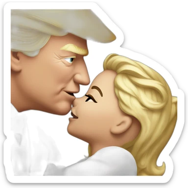 trump kissing his daughter, positivity, inclusiveness sticker