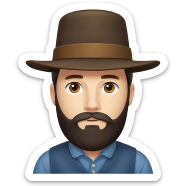 Amish man with beard and with no mustache sticker
