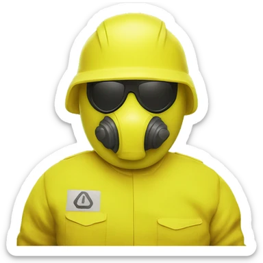 backroomss yellow hazmat with saluting face sticker
