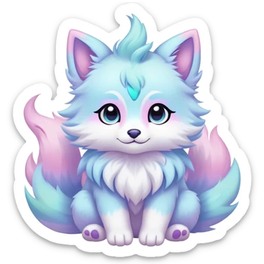 Kawaii bright fantasy ethereal anthro fursona animal sticker