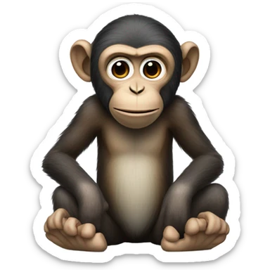 Photorealistic monkey with huge feet sticker
