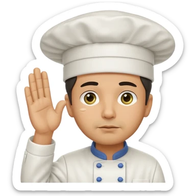 Chef saluting with one tear drop coming down his eye sticker