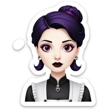 goth waitress at paris spam cafe sticker