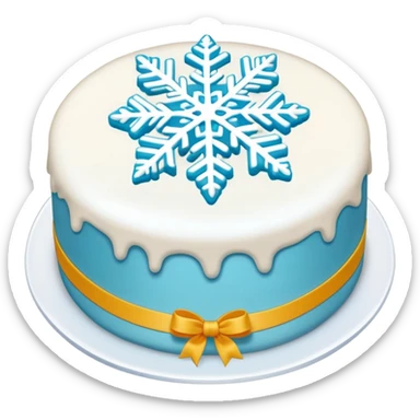 Snowflake cake thin round transparent dessert, simplified emoji style with bold outlines and bright colors, cartoon style Xuehua Gao Suzhou specialty sticker