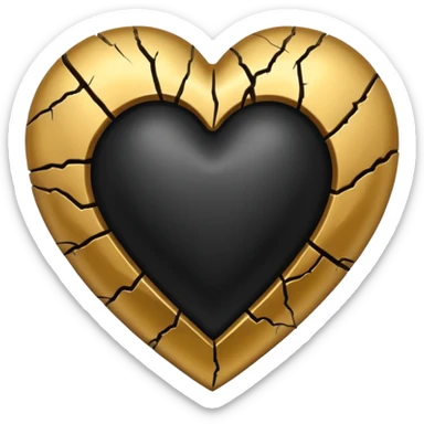 Make a black heart with cracks in it. Make the cracks filled with gold sticker