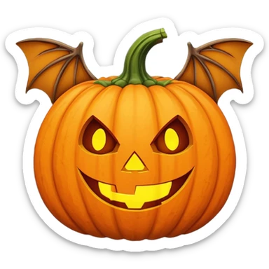 Happy Halloween with a bat and pumpkin  sticker