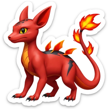Exotic Volcanic Guilmon-Salandit-Umbreon-Fakémon-hybrid-creature (full body)  sticker