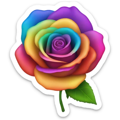 rainbow rose  sticker