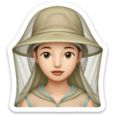 person wearing a mosquito net hat combination similar to this one: https://www.transa.ch/de/p/careplus-pop-up-kopfnetz-040602-001001/ sticker