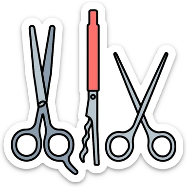 Surgery medical tools including scalpel, forceps, and surgical scissors sticker