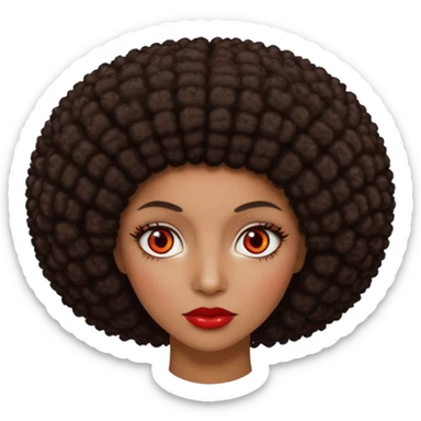 change her hair to a dark brown afro, dark brown eyes, and make the eye whites red sticker