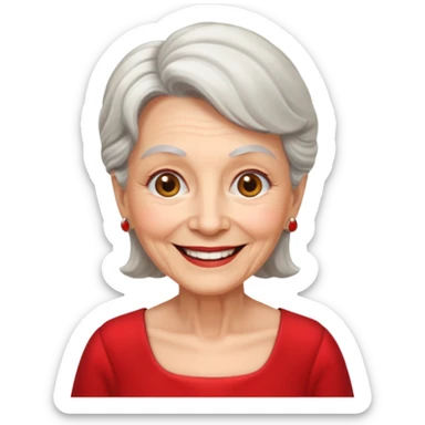 elderly woman with red dress  sticker