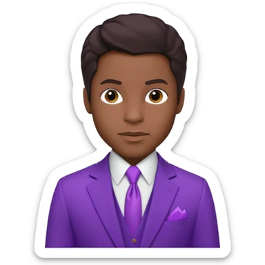 Prince Rogers Nelson with dark brown hair sticker