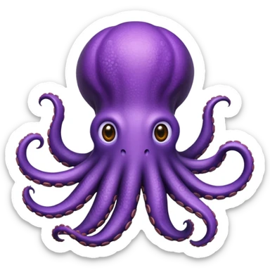 Eggplant and octopus emoji merge where the octopus' had is an eggplant  sticker