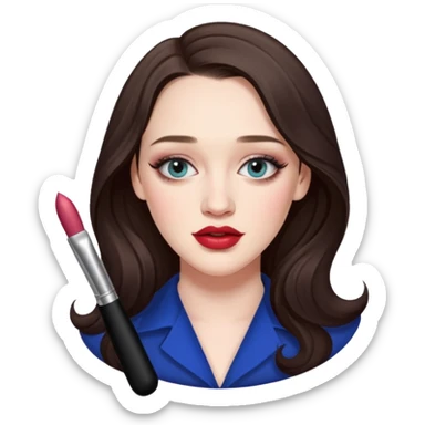 Kat Dennings doing make up sticker