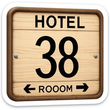 hotel room number wood sign near door 309 sticker