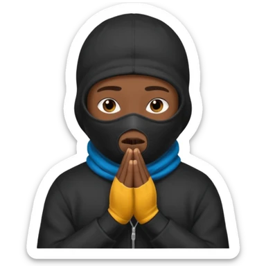 Peux tu me faire un gangster cagouler qui prie  sticker