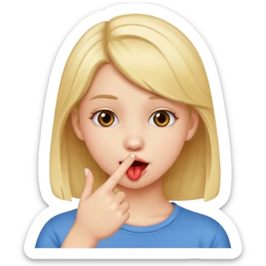 cute teen biting her finger flirtatiously as a sign that she likes someone sticker