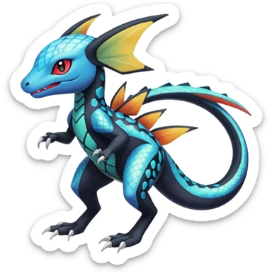 Meloetta-Dewott-Salandit-Nargacuga-Pokémon-Fakémon-fusion-hybrid-creature sticker