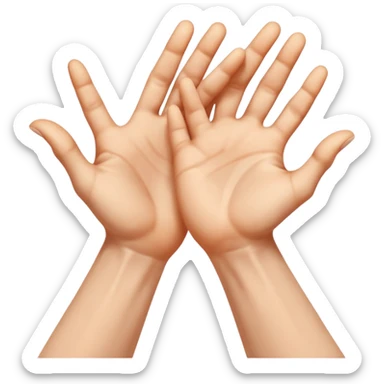 two hands almost touching, inspired by Michelangelo's Creation of Adam, focus on the hands sticker